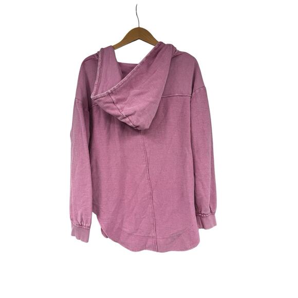 Pilcro And The Letterpress Mauve Pink Pullover V Neck Yoga Layer Womens Medium - Picture 3 of 7